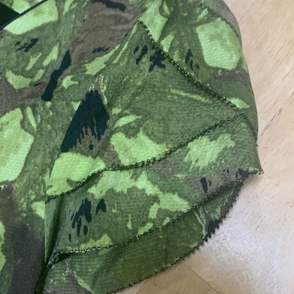 Kenar 100% silk fabric top fabric color is a blend of greens with black accents. - Picture 9 of 12